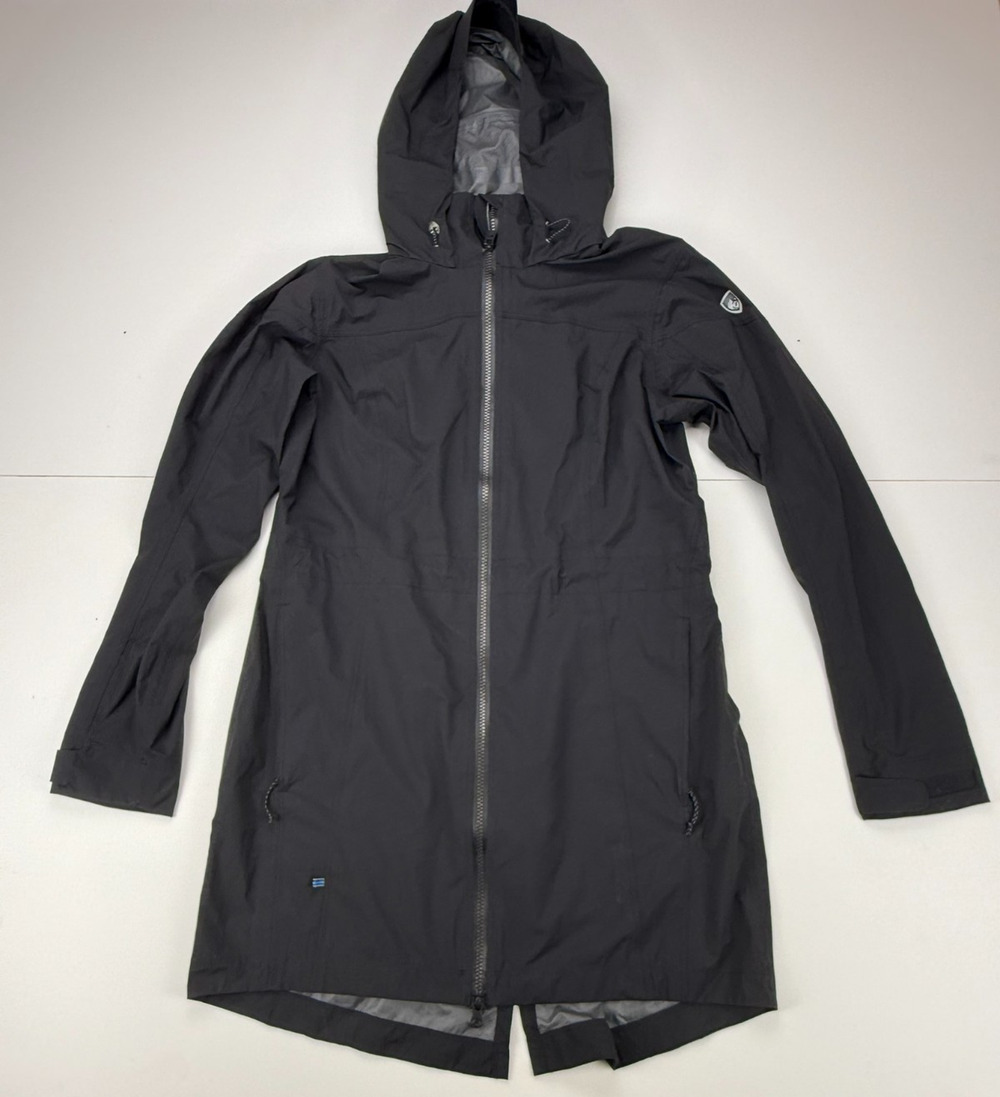 KÜHL Projekt Jetstream Fishtail Rain Jacket Women M Black Hooded 2144